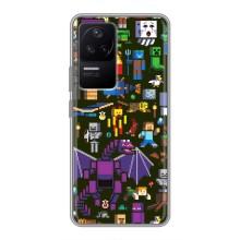 Чохол Майнкрафт на Xiaomi POCO F4 (5G) (AlphaPrint) Minecraft – Колаж Майнкрафт