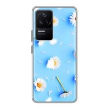 Чохол з Квітами для Xiaomi POCO F4 (5G) (ромашки на блакитному)