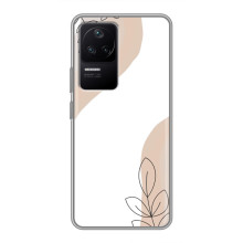 Силиконовый чехол с принтом в цветах на Xiaomi POCO F4 (5G) – Нюдовый дизайн