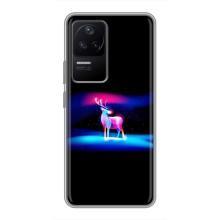 Силиконовый бампер с картинкой животных для Xiaomi POCO F4 (5G) (Яркий олень)