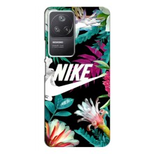 Силиконовый Чехол на Xiaomi POCO F4 (5G) с картинкой Nike – Цветочный Nike