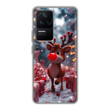 Яскравий чохол для Xiaomi POCO F4 (5G) з Зимові Оленята – Олень серед подарунків