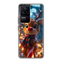 Яскравий чохол для Xiaomi POCO F4 (5G) з Зимові Оленята – Олень з шарфом