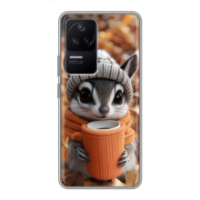 Печатный чехол «Зверята с кофе» для Xiaomi POCO F4 (5G)