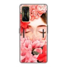 Чехлы (ART) Цветы на Xiaomi POCO F4 GT (VPrint) (Глаза в цветах)