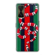 Чехлы ГУЧЧИ для Поко Ф4 GT (AlphaPrint) (Gucci змия)