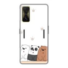 Чехлы с изображением разных животных для Xiaomi POCO F4 GT (Удивленные медвеженки)