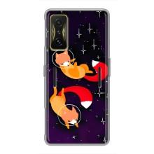 Чехлы с картинкой Лисички для Xiaomi POCO F4 GT (VPrint) (Лисички космонавты)
