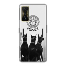 Чехлы VERSACE для Поко Ф4 GT (PREMIUMPrint) (Доберман Версаче)