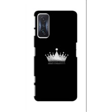 Чехол (Корона на чёрном фоне) для Поко Ф4 GT – Белая корона