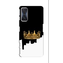 Чехол (Корона на чёрном фоне) для Поко Ф4 GT – Золотая корона