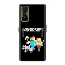Чехол Майнкрафт на Xiaomi POCO F4 GT (AlphaPrint) Minecraft (герои Minecraft)