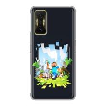 Чехол Майнкрафт на Xiaomi POCO F4 GT (AlphaPrint) Minecraft (персонажи Minecraft)