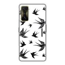 Чехол с птицами на Xiaomi POCO F4 GT (VPrint) (Ласточки)