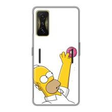 Чехол с Симпсонами для Xiaomi POCO F4 GT (VPrint) (Гомер с пончиком)