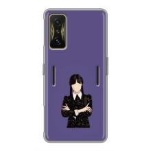 Чехлы Венсдей на Xiaomi POCO F4 GT Уэнсдей (AlphaPrint) (Уэнздей в черном)