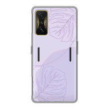 Чохол квітковий дизайн для Xiaomi POCO F4 GT – Монстера фіолетова