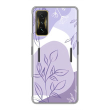 Силиконовый чехол с принтом в цветах на Xiaomi POCO F4 GT – Фиолетовый дизайн