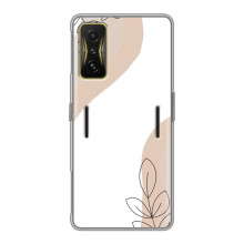 Силиконовый чехол с принтом в цветах на Xiaomi POCO F4 GT – Нюдовый дизайн