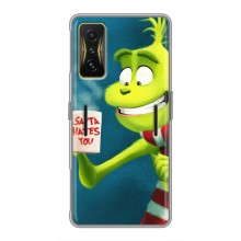 Різдвяні Чохли для Xiaomi POCO F4 GT (VPrint) (Зелений Грінч)