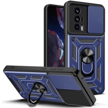 Ударопрочный чехол Camshield Serge Ring для Xiaomi Poco F5 Pro / Redmi K60 / K60 Pro (Синий)