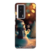 Чехлы на Новый Год Xiaomi POCO F5 Pro – Снеговик праздничный
