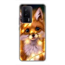 Чехлы с картинкой Лисички для Xiaomi POCO F5 Pro (VPrint) (Лисичка в гирляндах)