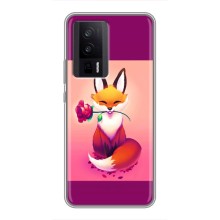 Чехлы с картинкой Лисички для Xiaomi POCO F5 Pro (VPrint) (Лисичка с розочкой)