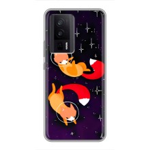 Чехлы с картинкой Лисички для Xiaomi POCO F5 Pro (VPrint) (Лисички космонавты)