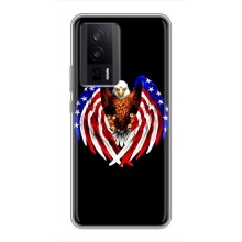 Чехол Флаг USA для Xiaomi POCO F5 Pro (Крылья США)