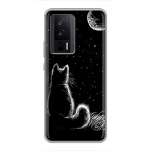 Чехол с принтом для Xiaomi POCO F5 Pro (AlphaPrint) Модные коты – Котик и луна