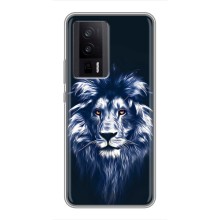 Чехол со Львом для Xiaomi POCO F5 Pro (VPrint) (Синий Лев)