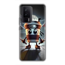 Чехол с мемом Тралалело тралала на Xiaomi POCO F5 Pro (Капучино асасино)