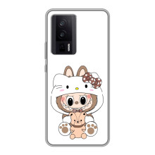 Чехол с принтом Лабубу для Xiaomi POCO F5 Pro – Белый Лабубу