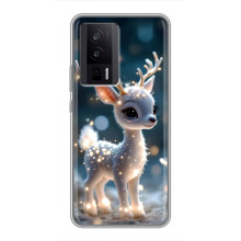 Яркий чехол для Xiaomi POCO F5 Pro с Зимними Оленятами – Блистающий оленёнок
