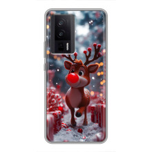 Яркий чехол для Xiaomi POCO F5 Pro с Зимними Оленятами – Олень среди подарков