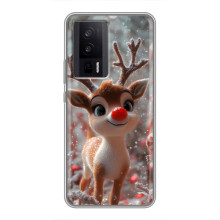 Яркий чехол для Xiaomi POCO F5 Pro с Зимними Оленятами