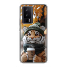 Печатный чехол «Зверята с кофе» для Xiaomi POCO F5 Pro – Тигр с кофе
