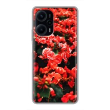 Чехлы с Цветами для Xiaomi POCO F5 (VPrint) (Цветы красные)