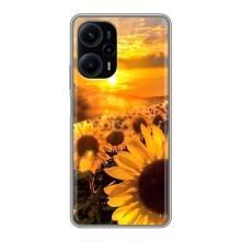 Чехол с Цветами для Xiaomi POCO F5 (поле подсолнухов)