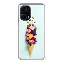 Чехлы с тематикой "ЦВЕТЫ" на Xiaomi POCO F5 (Цветок-мороженное)