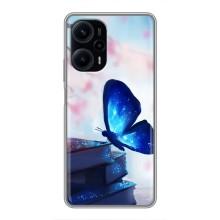 Силиконовый бампер с картинкой животных для Xiaomi POCO F5 (Бабочка синяя)
