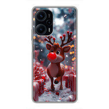 Яркий чехол для Xiaomi POCO F5 с Зимними Оленятами – Олень среди подарков