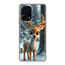 Яркий чехол для Xiaomi POCO F5 с Зимними Оленятами – Оленёнок в лесу