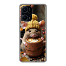 Печатный чехол «Зверята с кофе» для Xiaomi POCO F5 – Медведь с кофе