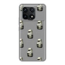 Бампер с принтом Мемы для Xiaomi POCO F6 Pro (Каменное лицо)