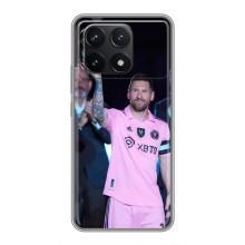 Чехлы Лео Месси в Майами на Xiaomi POCO F6 Pro (Золотой мяч Месси)