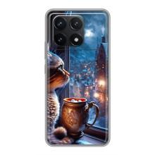 Чехлы на Новый Год Xiaomi POCO F6 Pro – Кот новогодний