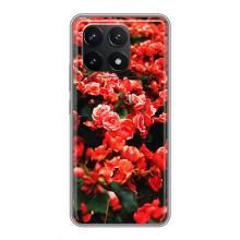 Чохли з квітами для Xiaomi POCO F6 Pro (VPrint) (Квіти червоні)