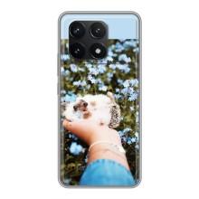 Чехлы с изображением разных животных для Xiaomi POCO F6 Pro (Ежик на руках)
